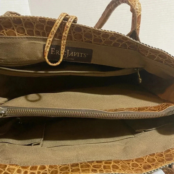 Eric javits brown fibers woven  straw satchel handbag - Picture 11 of 13